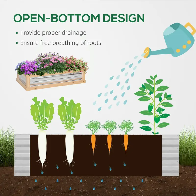 versatile outdoor garden bed with detachable polycarbonate greenhouse 48x24x32 raised wooden cold frame for vegetables herbs flowers weather resistant ventilated details 5