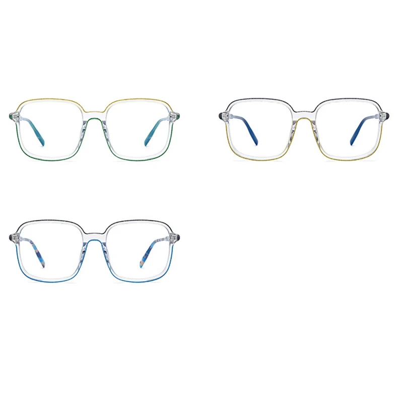 Belight Optical Combo Color Design Colorful Square Eye Shape Acetate Women Vintage Retro Spectacle Frame Prescription Lens 19300