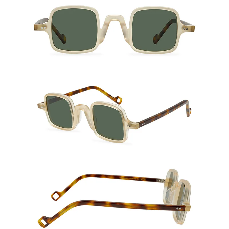 Belight Optical Mini Square Shape Vintage Retro Men Women UV400 Chic Acetate Polarized Sunglasses with Case Oculos 9521