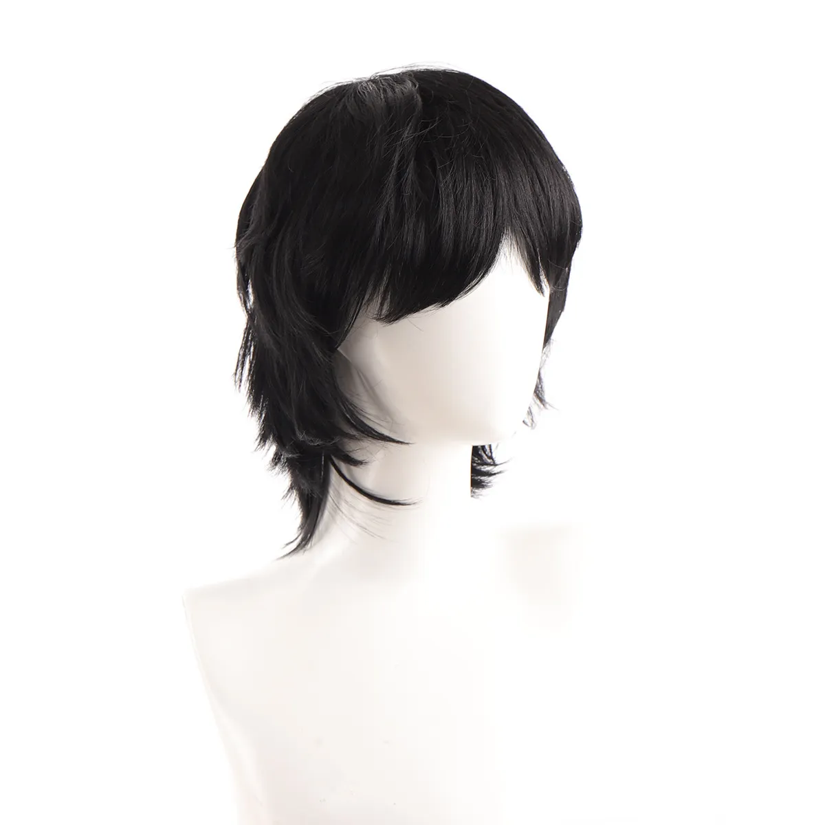 RANYU Men Synthetic Short Wig Straight Natural Black Hair WIg High Temperature Fiber for Party Daily Cosplay