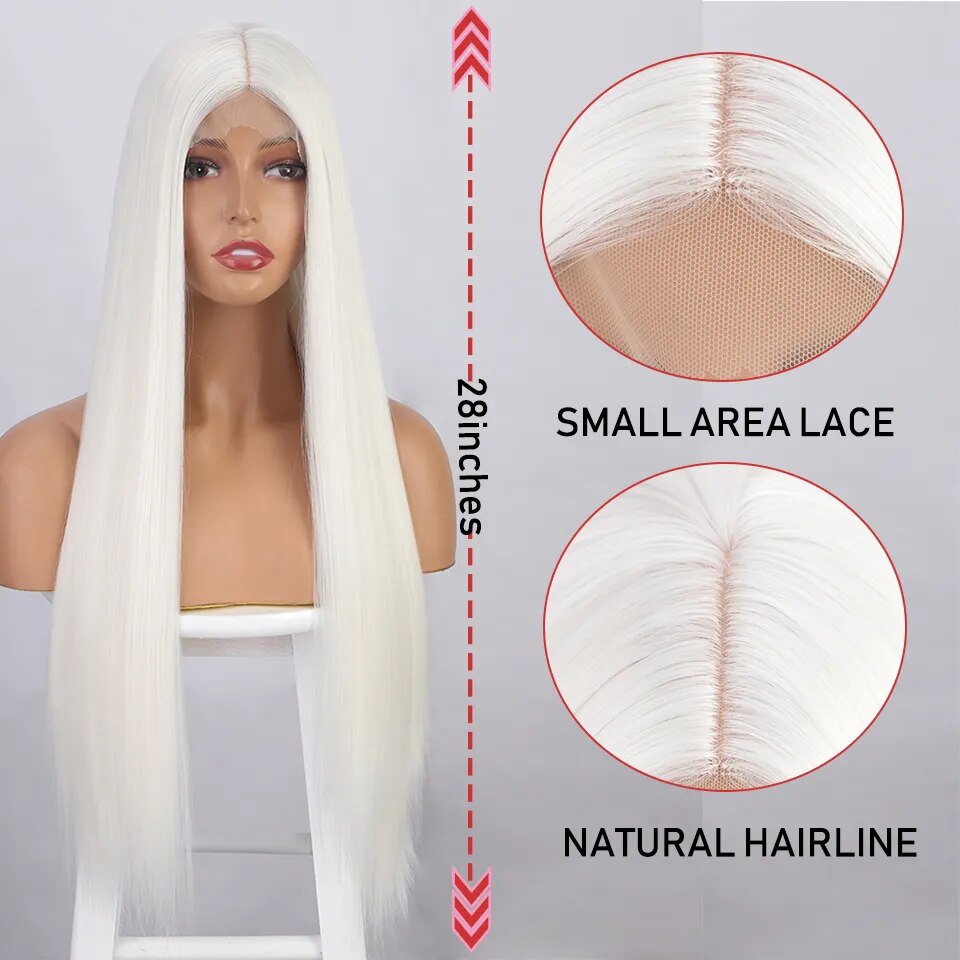 I's a wig Long Straight White Cosplay Wigs Synthetic Wigs for Women 60 613 Blonde Grey Pink Black Color for Daily Party Lolita