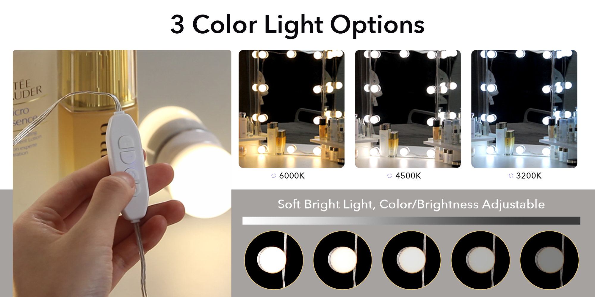 Adjustable Color Modes and Brightness！