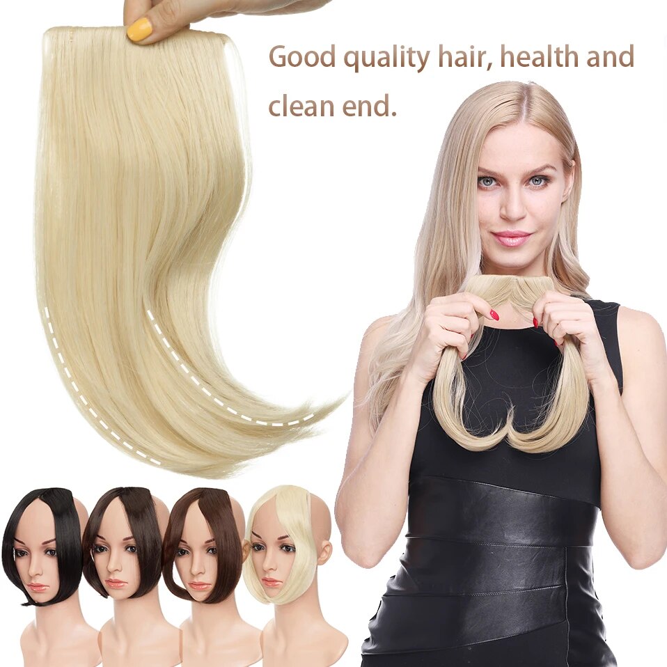 BENEHAIR 2 Clips In Middle Part Bangs Hairpieces Synthetic Clip In Hair Extension Top Hair Piece For Women Fake Hair 30g
