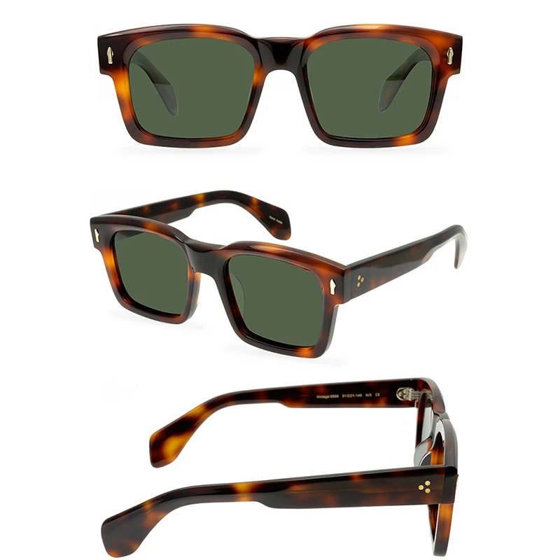 Belight Optical New Arrival Handmade Quality Classical Square Shape Women Men UV400 Protection with Case Oculos  Sunglasses 9589