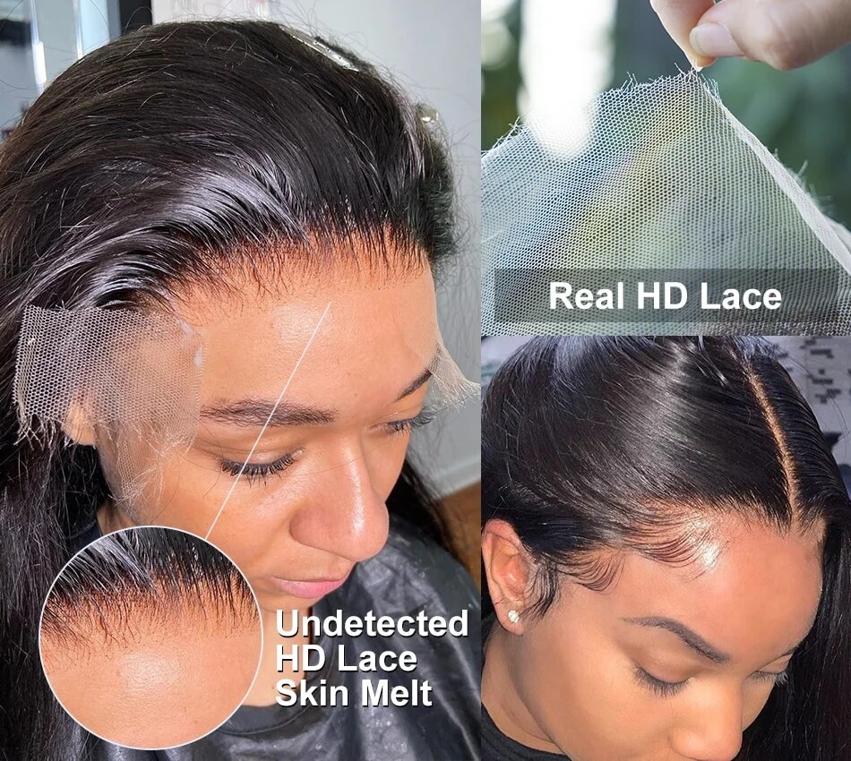 Melodie 180% Real HD Full 13x6 Straight Lace Front Human Hair Wigs Curl Deep Wave Transparent Lace Frontal Wig For Black Woman