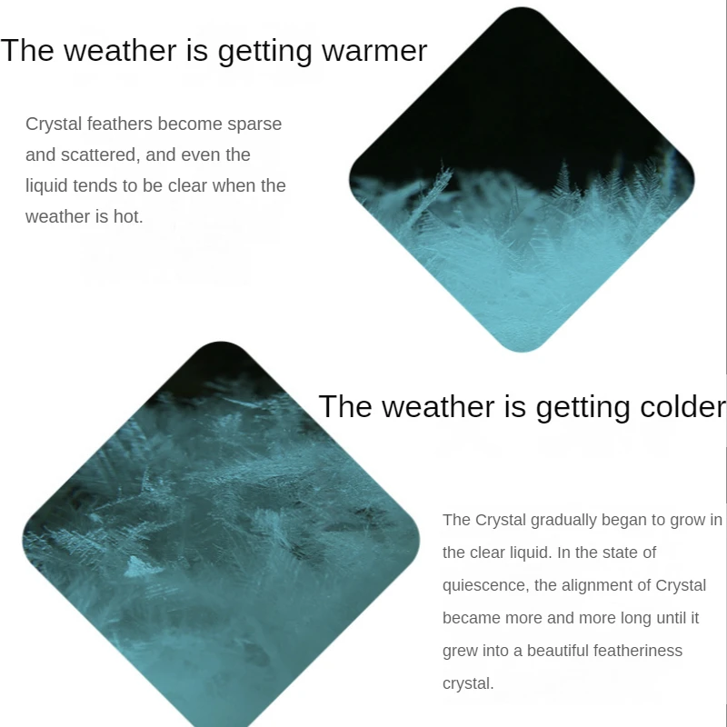 Square Weather Forecast Bottle Blue Ocean Predictor Monitor Glass Storm Bottle with Wooden Base Room Ornaments Birthday Gifts