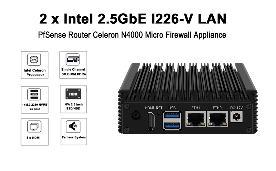 2 x Intel 2.5GbE I226-V LAN