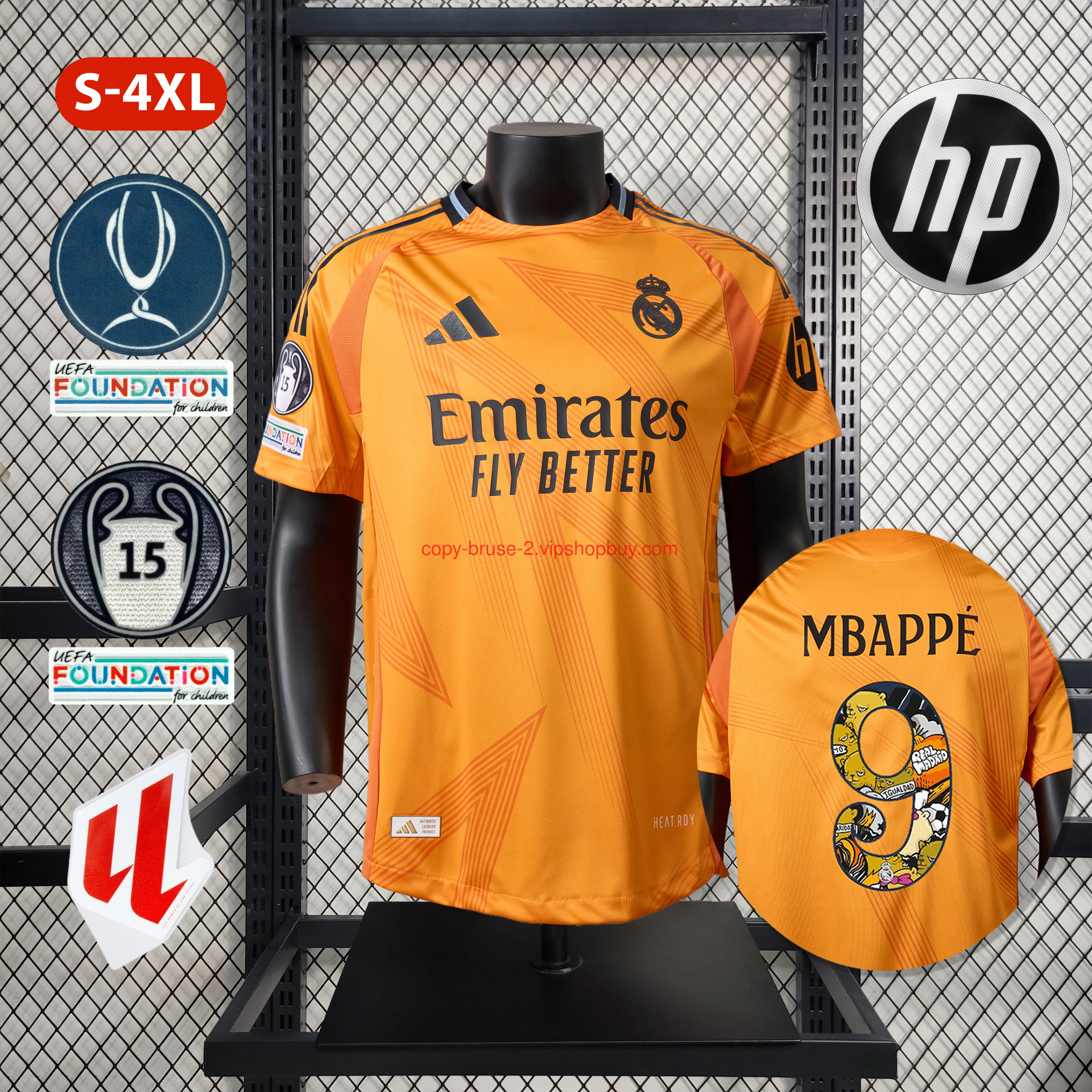 Real Madrid 24-25 Away Jersey with Bear Champ Font - Player Version111