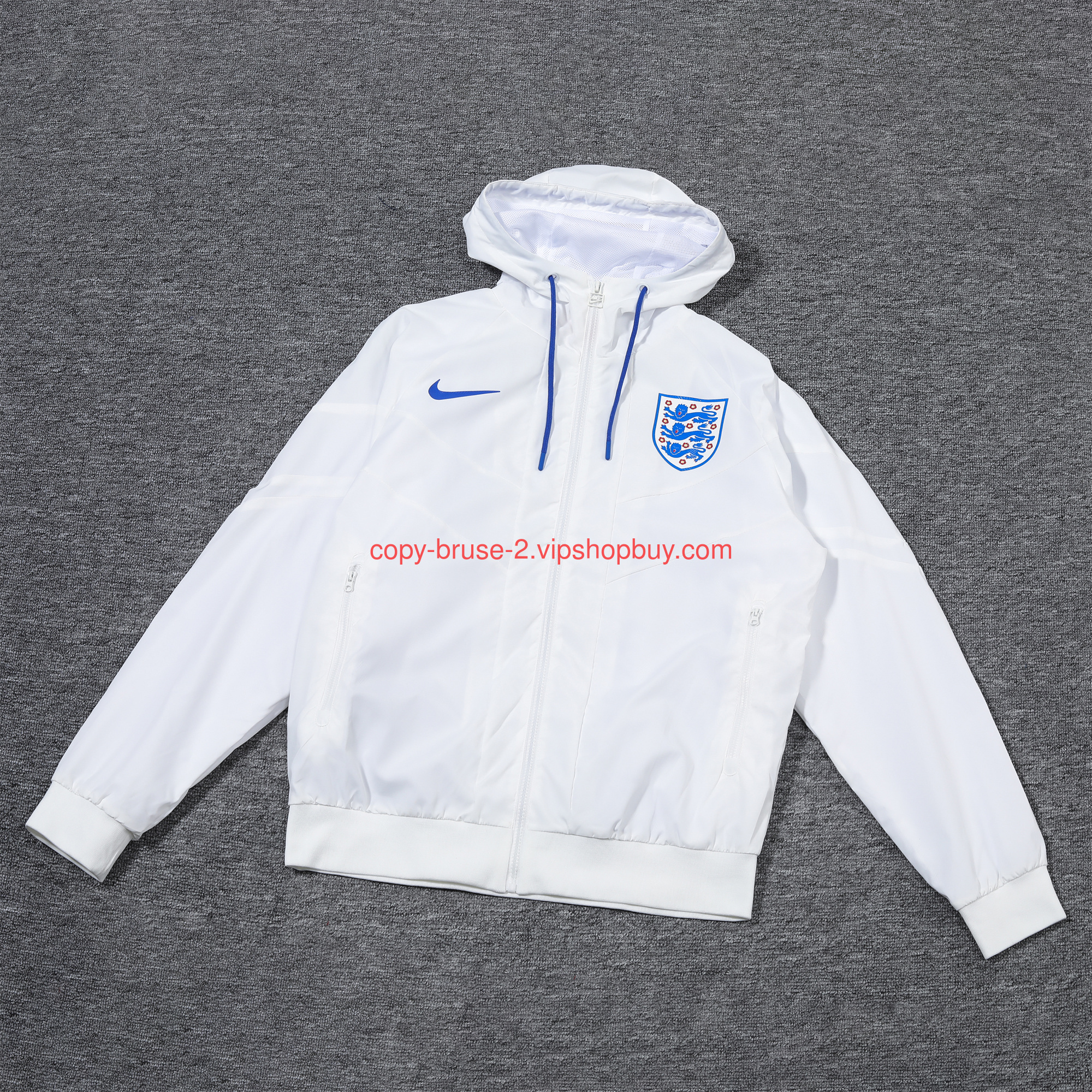England 2024 National Team Anthem White Hooded Windbreaker - Player Version111