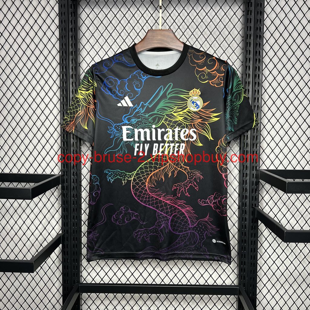 Real Madrid 24-25 Black Colorful Dragon Speical Jersey - Fans Version111