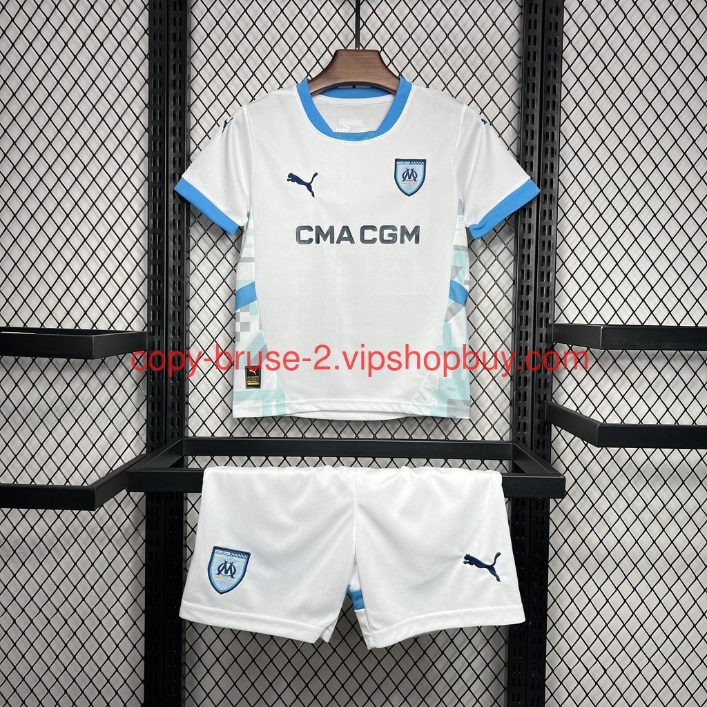Marseille 24-25 Home Stadium Kids Kit111