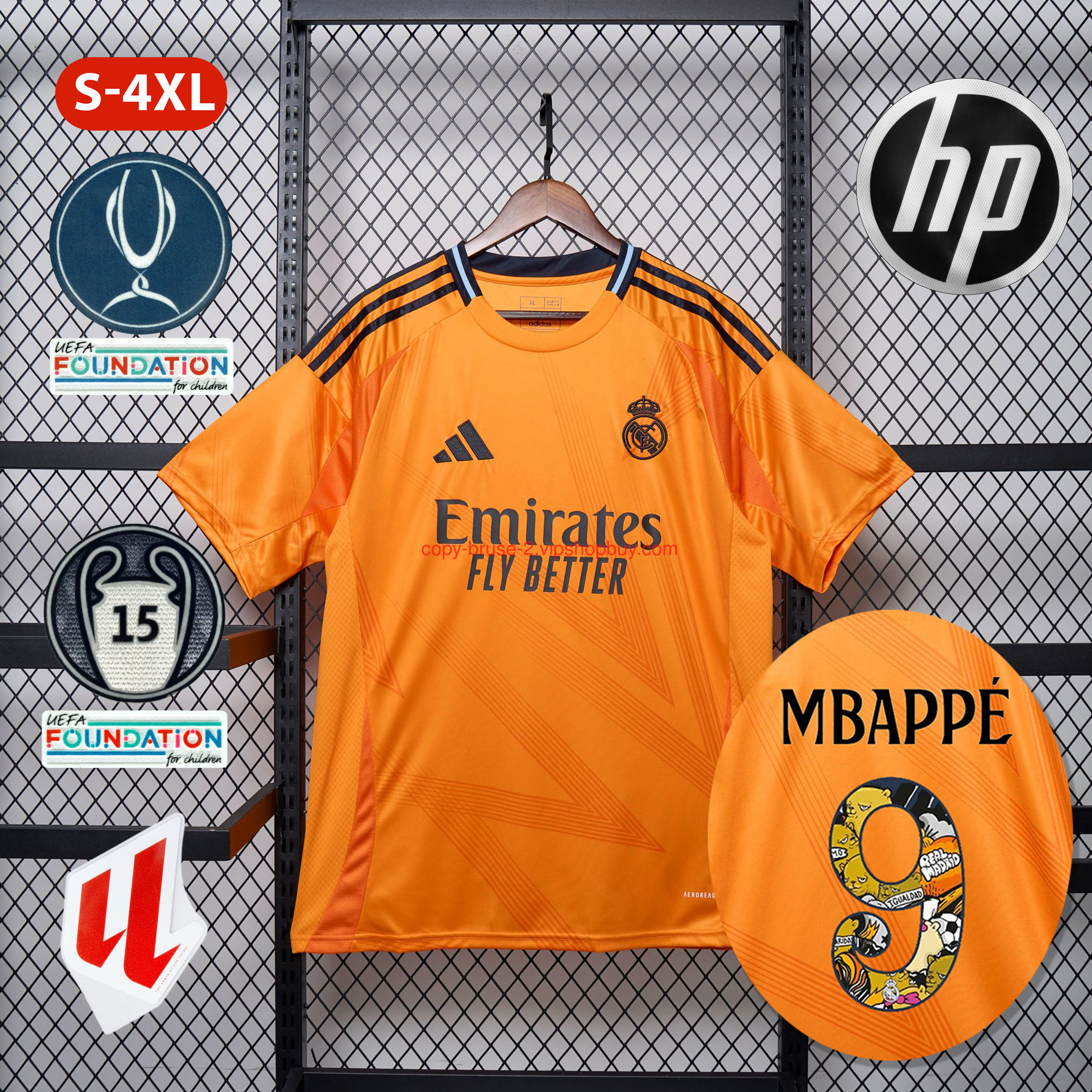 Real Madrid 24-25 Away Jersey with Bear Champ Font - Fans Version111
